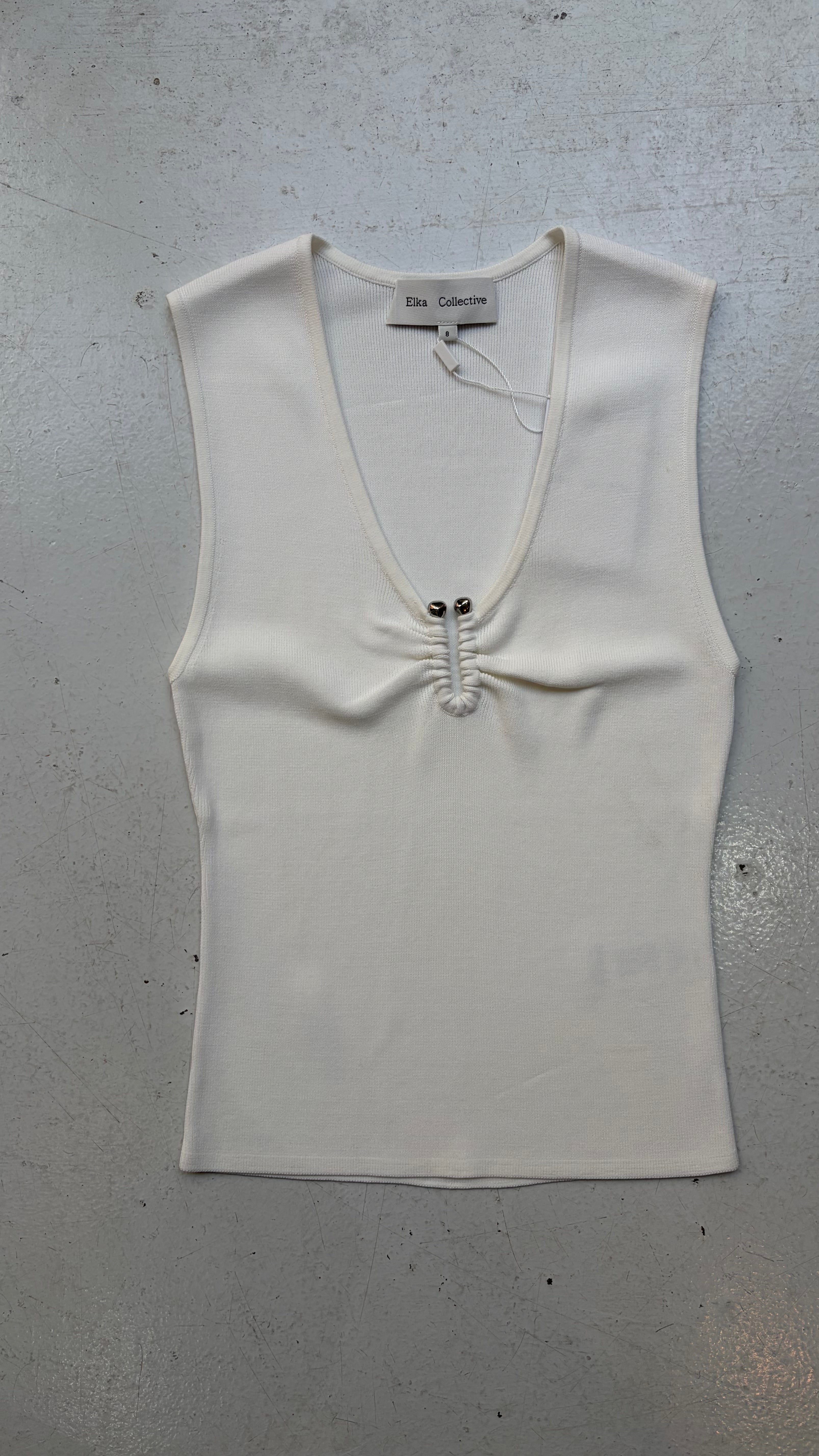 LINDSAY KNIT TOP in White by Elka Collective