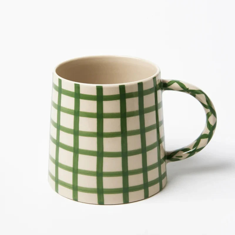 LARDER CHECK MUG in Green by Jones & Co