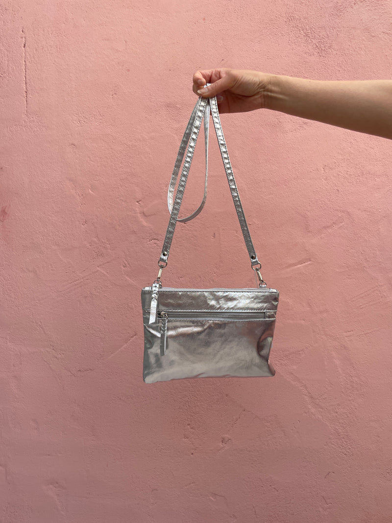 Dulcie Crossbody Bag in Silver by Hi Ho & Co