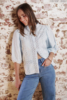 ISABELLA SHIRT in Powder Blue by Kireina