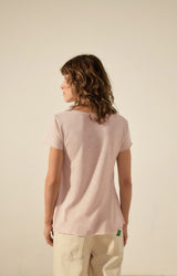 American Vintage JACKSONVILLE V NECK TEE in Vintage Pearl