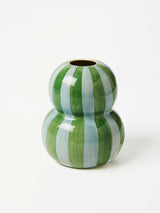 FONDA GREEN BLUE STRIPE VASE
