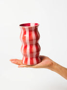 PALMA RED PINK STRIPE VASE - Darling & Domain