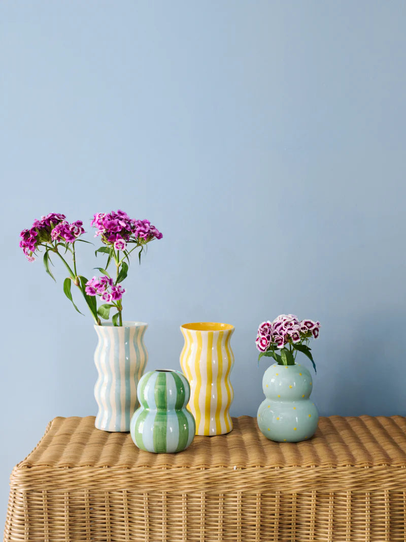 PALMA YELLOW STRIPE VASE - Darling & Domain