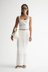 Elka Collective CEDAR CROCHET SKIRT in Ivory