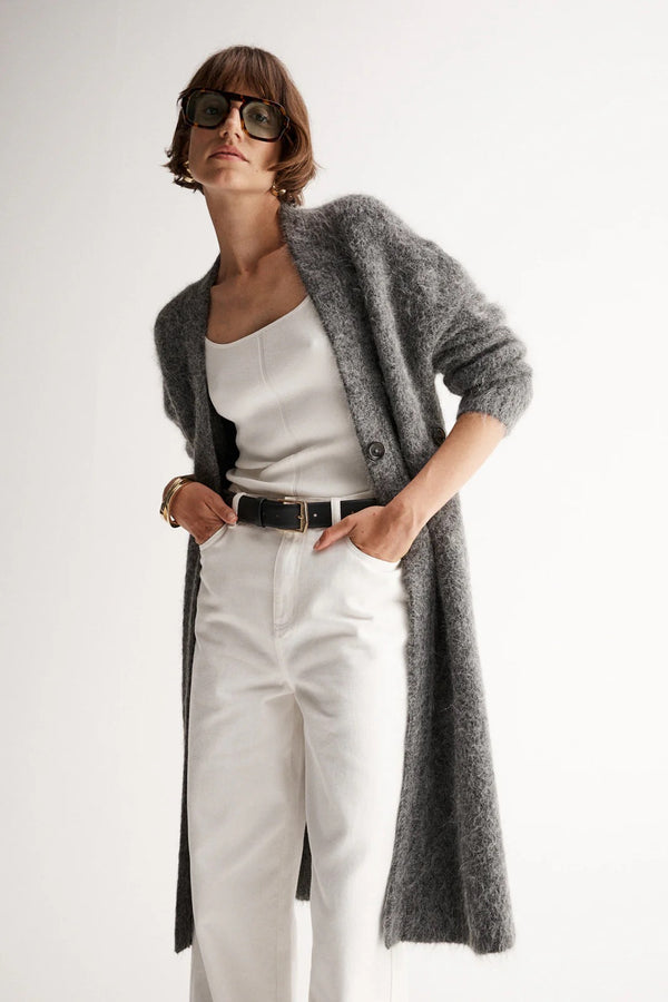 SIMONE KNIT CARDIGAN | Charcoal Marle