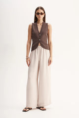 LANA KNIT VEST in Chocolate by Elka Collective