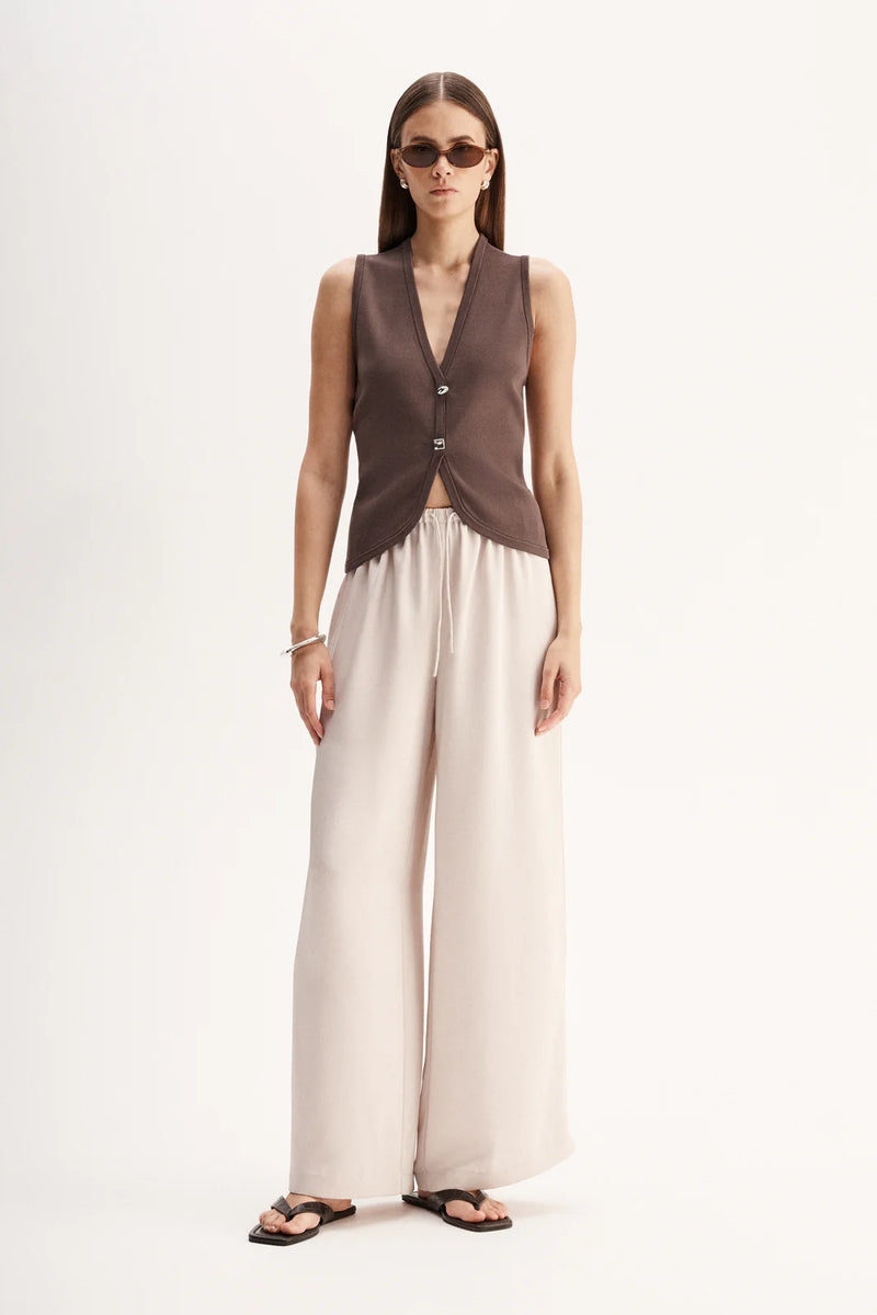 LANA KNIT VEST in Chocolate by Elka Collective