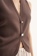 LANA KNIT VEST in Chocolate by Elka Collective