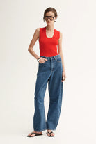 HAYES KNIT TOP in Crimson by Elka Collective