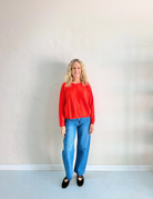 KAIRA CASHMERE KNIT TOP in Rouge by Absolut Cashmere