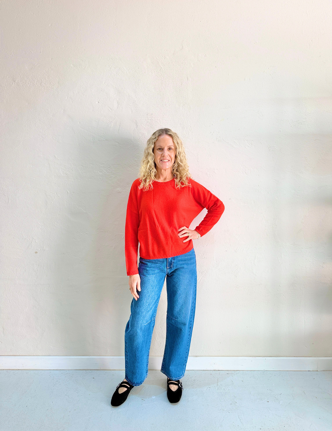 KAIRA CASHMERE KNIT TOP in Rouge by Absolut Cashmere