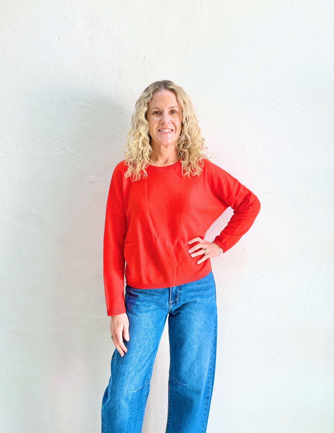 KAIRA CASHMERE KNIT TOP in Rouge by Absolut Cashmere