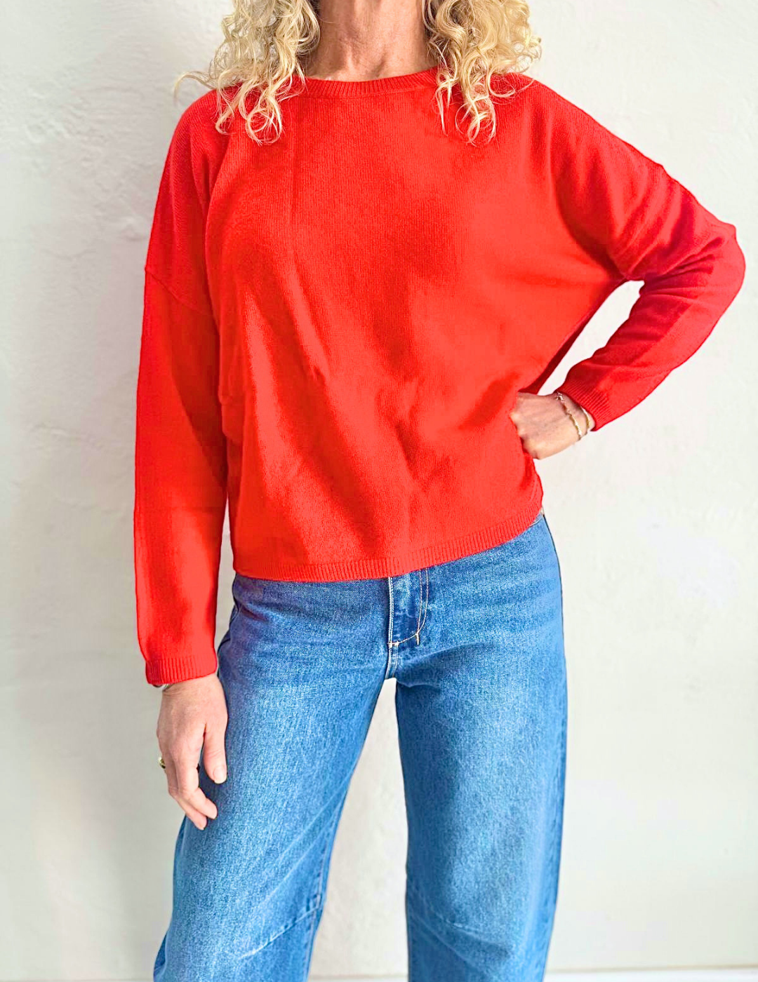 KAIRA CASHMERE KNIT TOP in Rouge by Absolut Cashmere