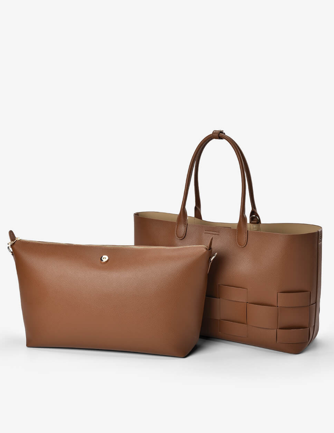 KENSINGTON TOTE in Tan Saffiano by Elms + King