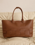 KENSINGTON TOTE in Tan Saffiano by Elms + King