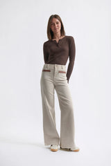 Kireina Harper Jean in Leather Pocket Sand