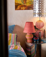 Kip & Co Guava Stripe Le Parisian Rattan Lamp