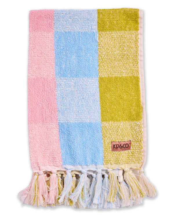 TERRY HAND TOWEL in Corfu Tartan from the amazing range of Kip & Co