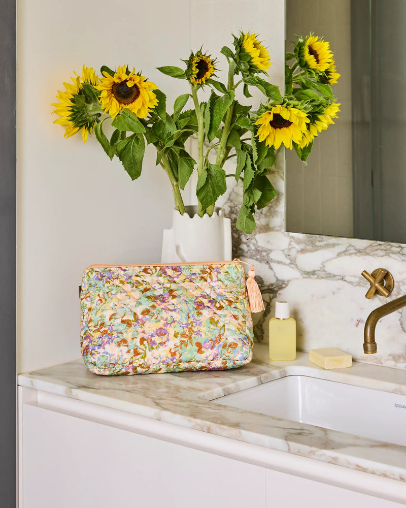 QUILTED COTTON TOILETRY PURSE | Forever Mine