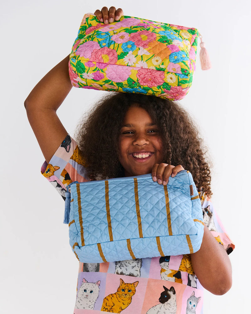 QUILTED COTTON TOILETRY PURSE | Como Stripe