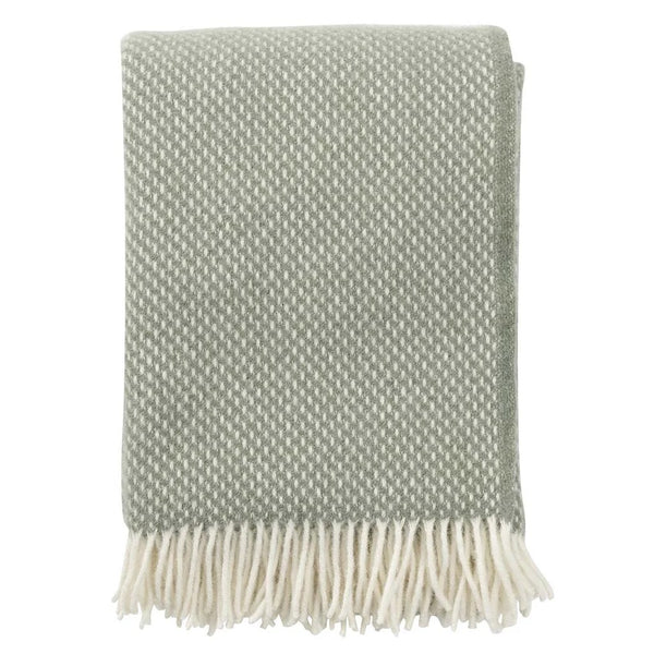 PREPPY BRUSHED WOOL BLANKET in Dusty Green by Klippan