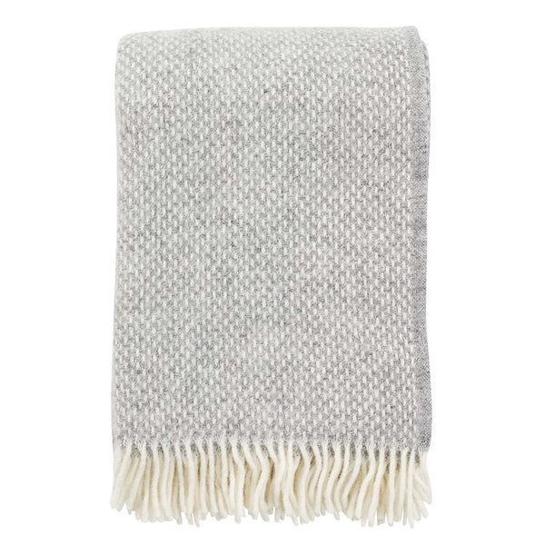 PREPPY BRUSHED WOOL BLANKET in Grey by Klippan