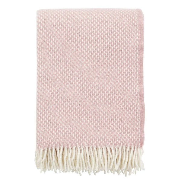 PREPPY BRUSHED WOOL BLANKET in Misty Rose by Klippan