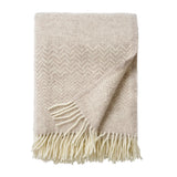 KLIPPAN ZIGZAG WOOL BLANKET | Greige