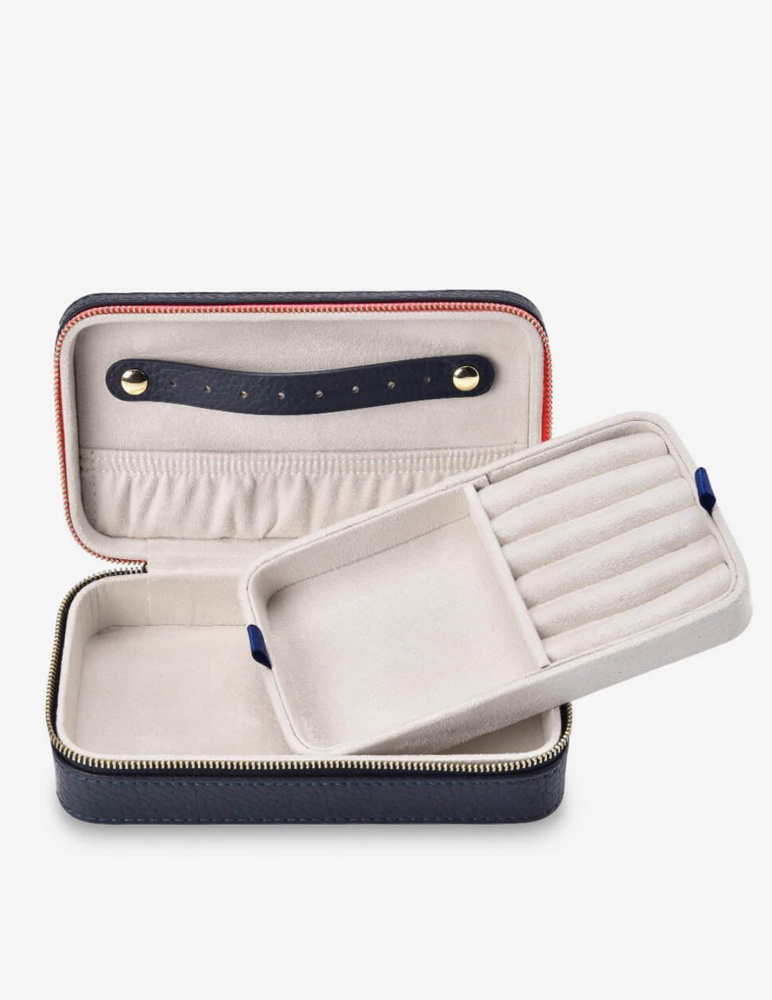 LONG JEWELLERY CASE in Navy by Elms + King