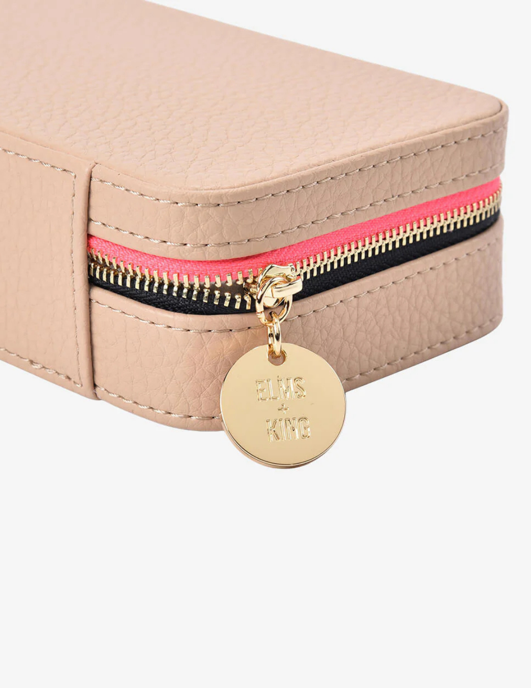 LONG JEWELLERY CASE in Neutral Peble by Elms + King