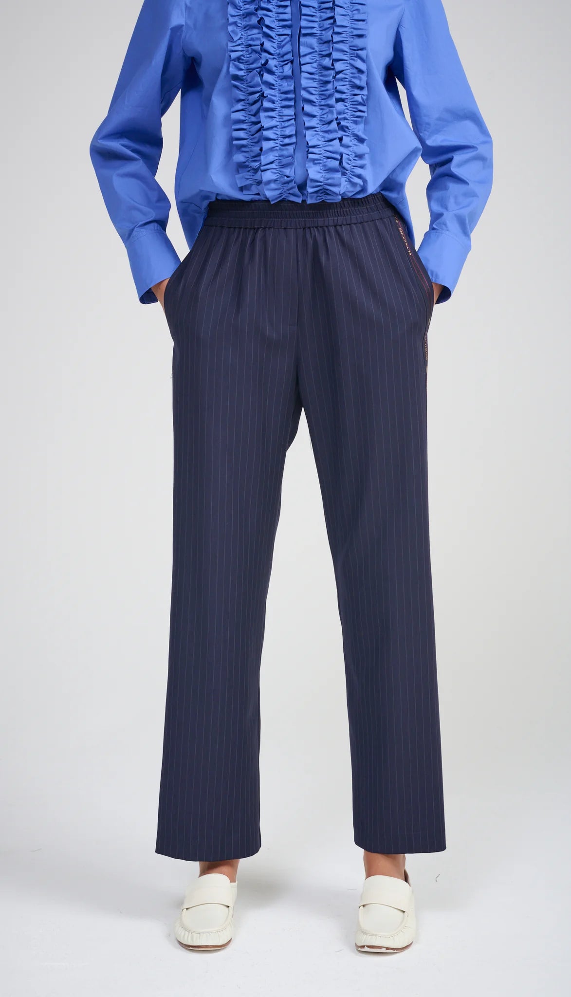 *Pre-Order* LA MAISON STRIPE TROUSER | Navy - Darling & Domain