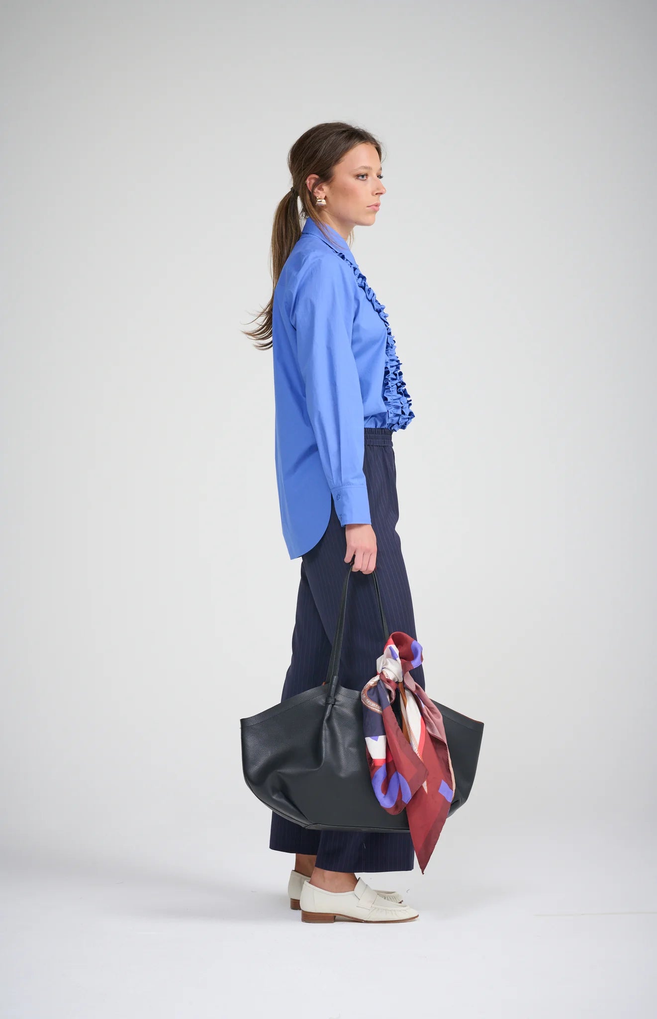 *Pre-Order* LE FRILL SHIRT | Cobalt - Darling & Domain