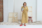 LE TRENCH DRESS in Golden  from Le Stripe