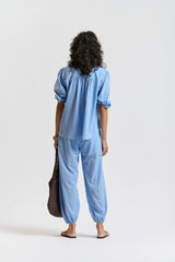 LE WASHED VOILE PANT | Cornflour Blue