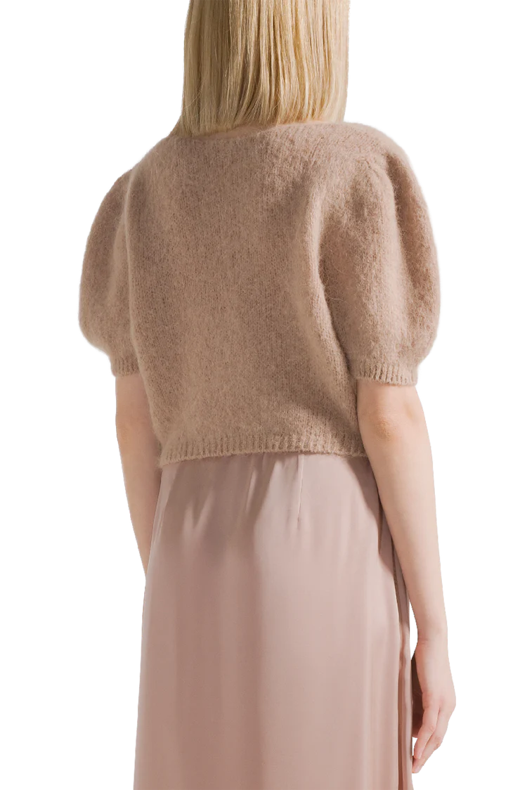 LOLANDA SHORT SLEEVE KNIT | Medium Brown