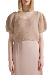 LOLANDA SHORT SLEEVE KNIT | Medium Brown