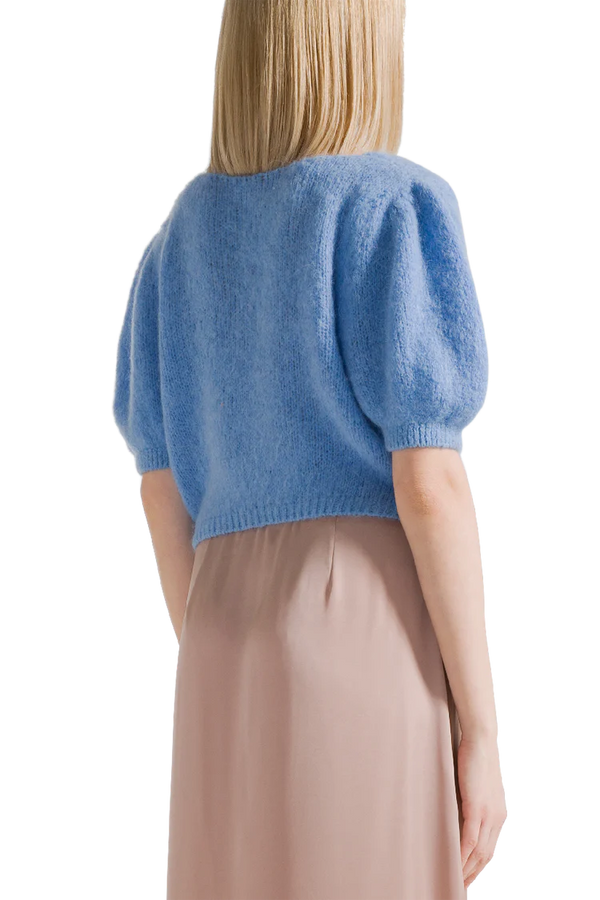 LOLANDA SHORT SLEEVE KNIT in Medium Brown by Americandreams