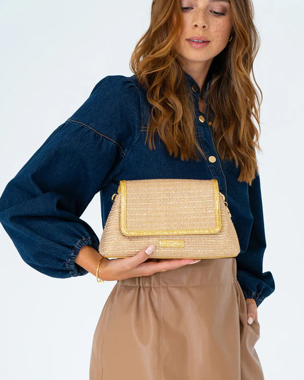 LUGANO CROSSBODY BAG in Gold Weave by Elms and King