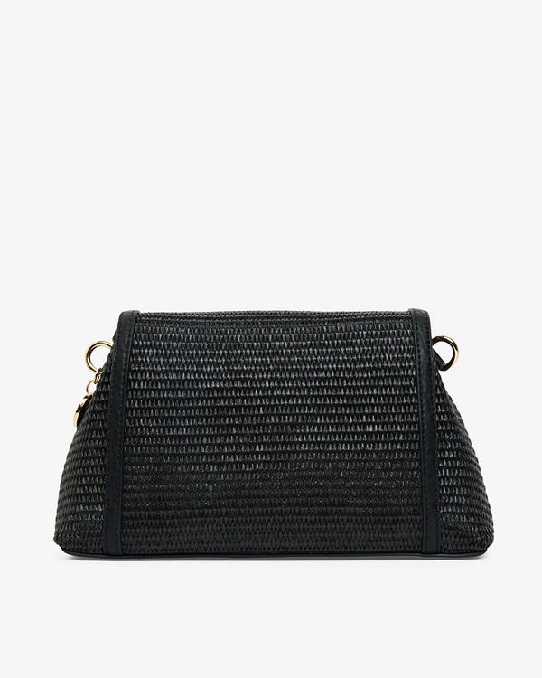LUGANO CROSSBODY BAG in Black Weave by Elms and King