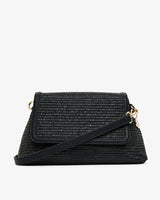 LUGANO CROSSBODY BAG in Black Weave by Elms and King