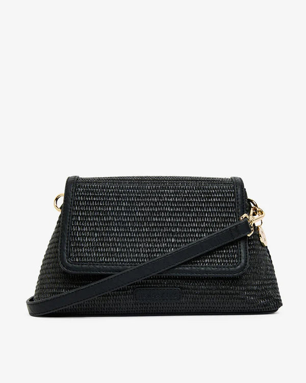 LUGANO CROSSBODY BAG in Black Weave by Elms and King