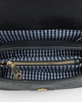 LUGANO CROSSBODY BAG in Black Weave by Elms and King