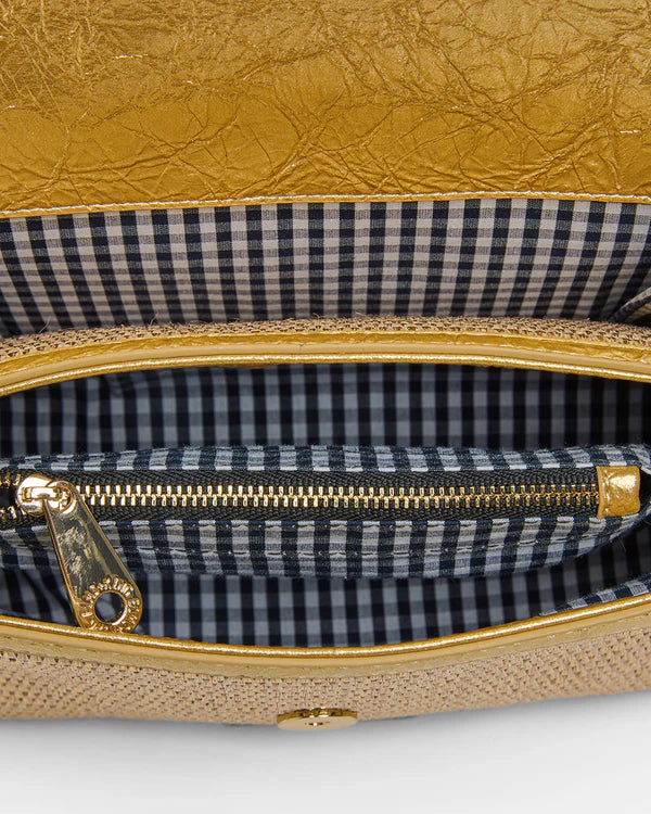 LUGANO CROSSBODY BAG in Gold Weave by Elms and King