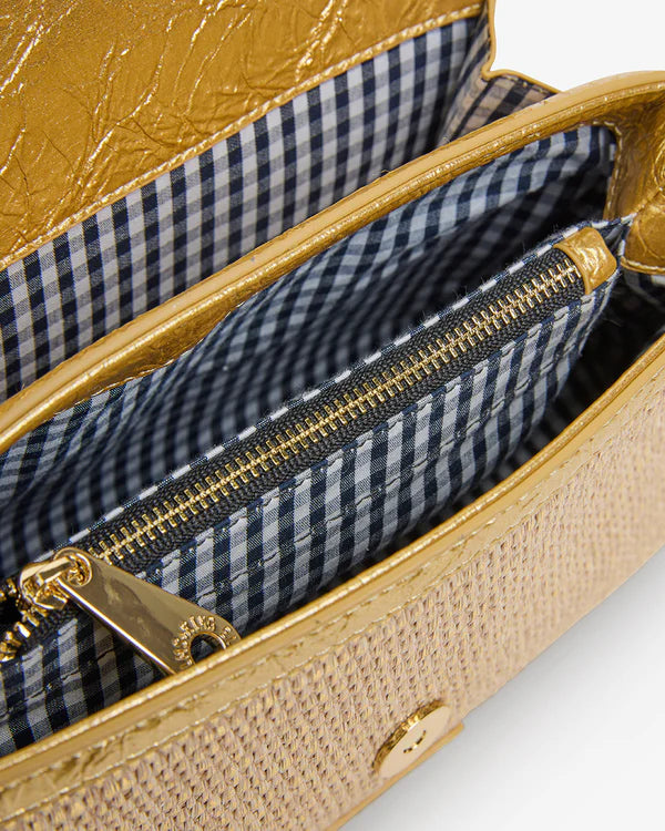 LUGANO CROSSBODY BAG in Gold Weave by Elms and King