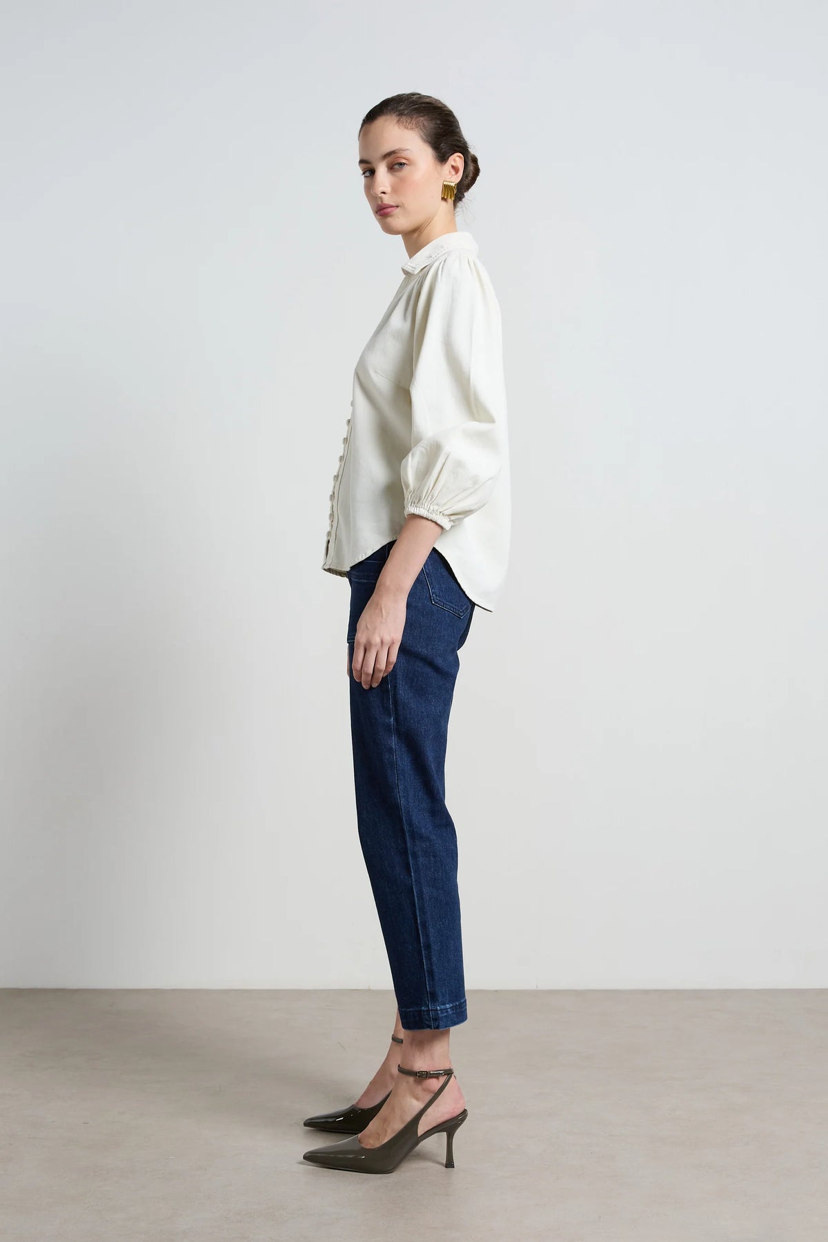 MARLOWE DENIM SHIRT in Ivory by Dricoper