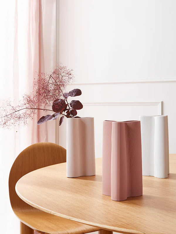 RIBBED PETAL VASE in Nude from Marmoset Found