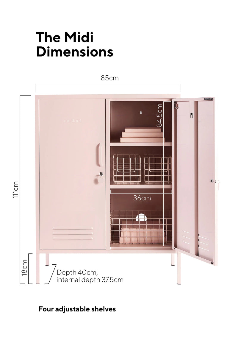 The Midi Locker in Blush by MUSTARD MADE