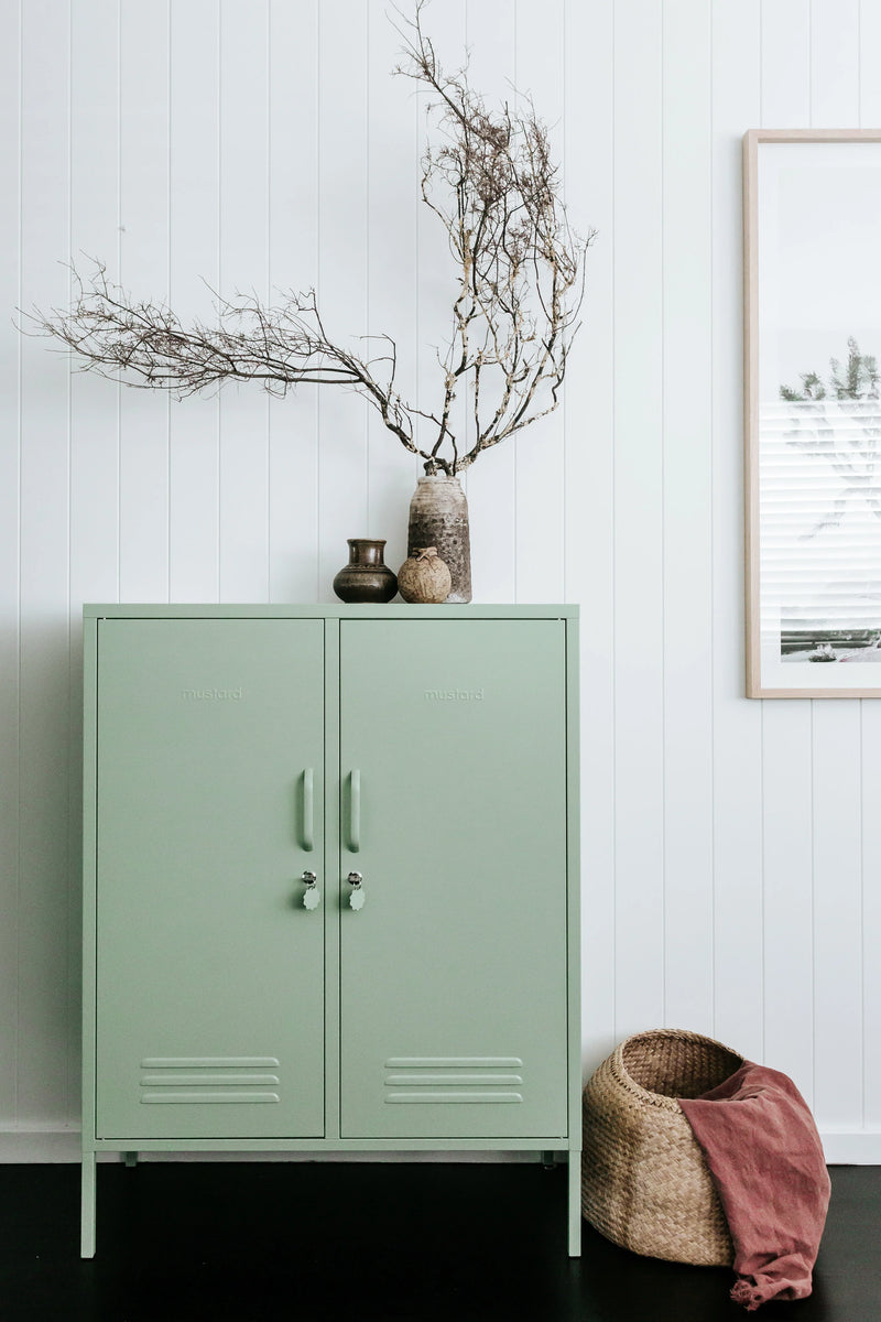 The Midi Locker in Sage by MUSTARD MADE