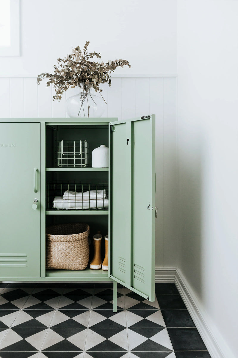 The Midi Locker in Sage by MUSTARD MADE